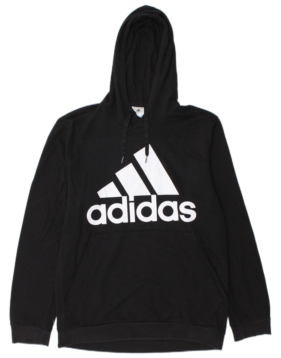 ADIDAS Mens Graphic Hoodie Jumper Grande Algodão Preto