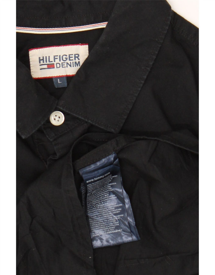 Camisa masculina TOMMY HILFIGER grande algodão preto
