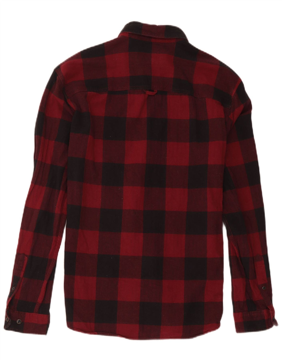 Camisa masculina de flanela Jack & Jones de algodão xadrez vermelho médio