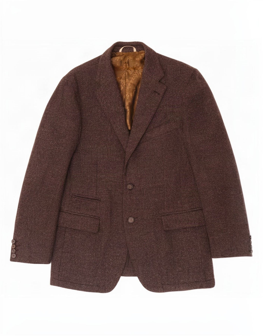 Jaqueta blazer masculina Fabio Inghirami com 2 botões IT 54 2XL lã virgem marrom