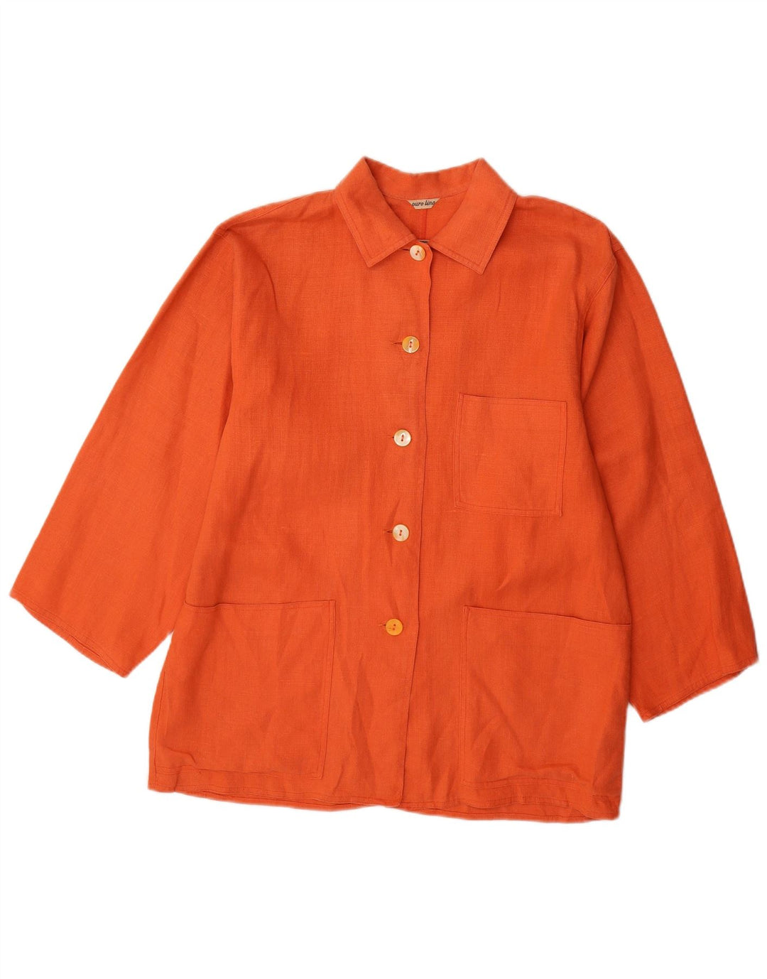 Jaqueta blazer feminina Penny Black com 5 botões Reino Unido 12 linho laranja médio