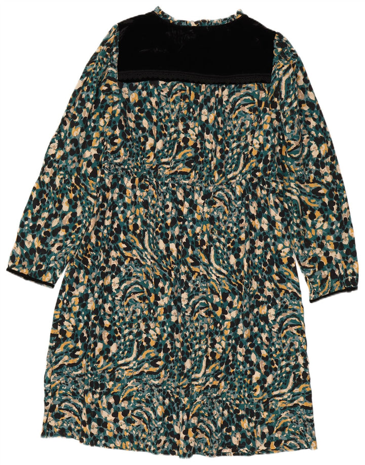 Vestido maxi feminino Monsoon Tea UK 10 pequeno boêmio manchado multicolorido