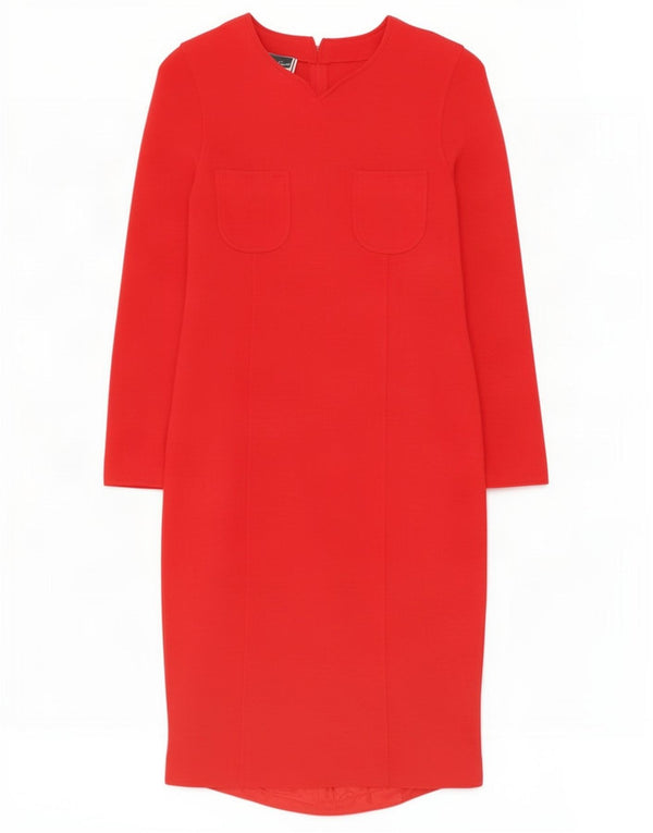 Vestido maxi feminino Luisa Spagnoli manga comprida IT 44 acetato vermelho médio