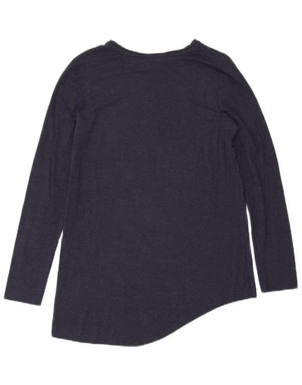 Zara Womens Trafaluc Top Manga Longa Reino Unido 10 Pequeno Azul Marinho Salpicado