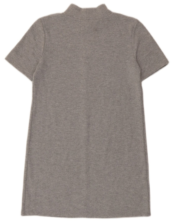 Vestido feminino Zara Shift UK 12 cinza médio