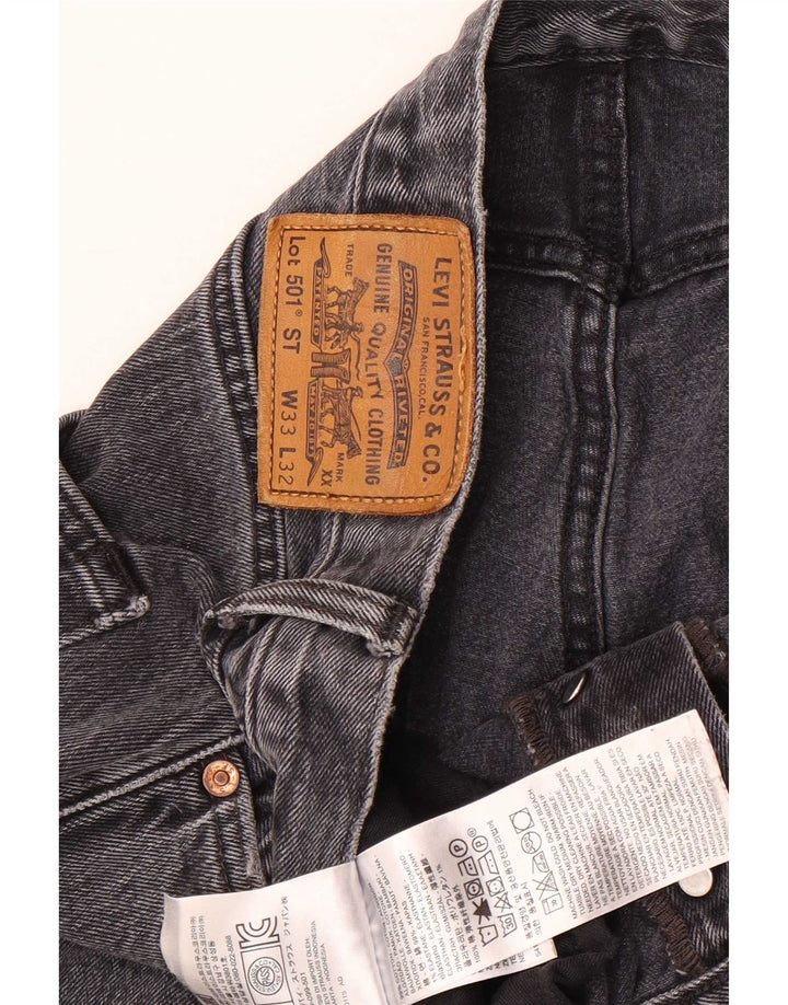 Calça jeans masculina Levi's 501 Straight W33 L28 cinza algodão