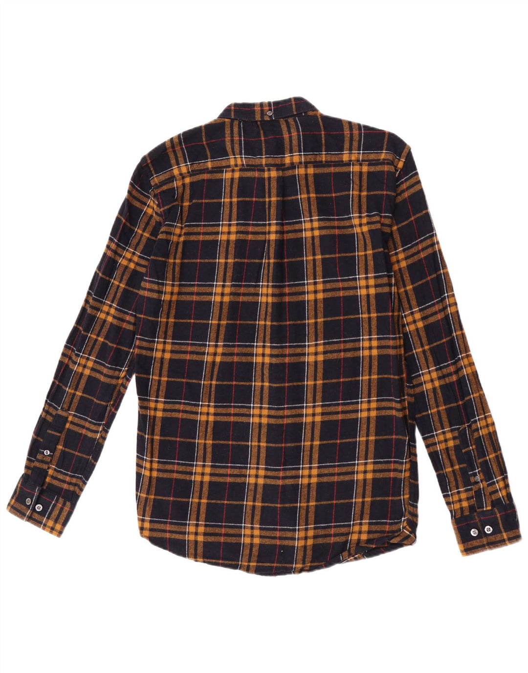 Camisa masculina de flanela French Connection algodão xadrez marrom médio