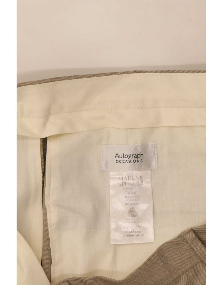 Calça masculina Marks & Spencer Autograph Straight Suit W42 L33 Bege