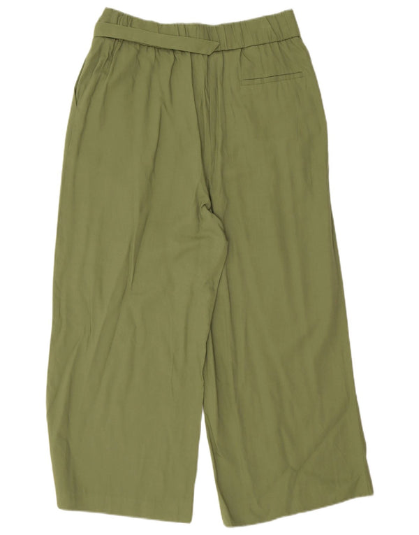 Calça Capri Feminina Oasis Cintura Alta Perna Larga Reino Unido 12 Médio W28 L22 Verde