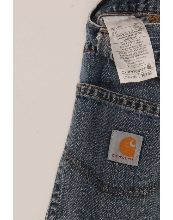 Carhartt Mens Straight Jeans W36 L32 Azul Algodão