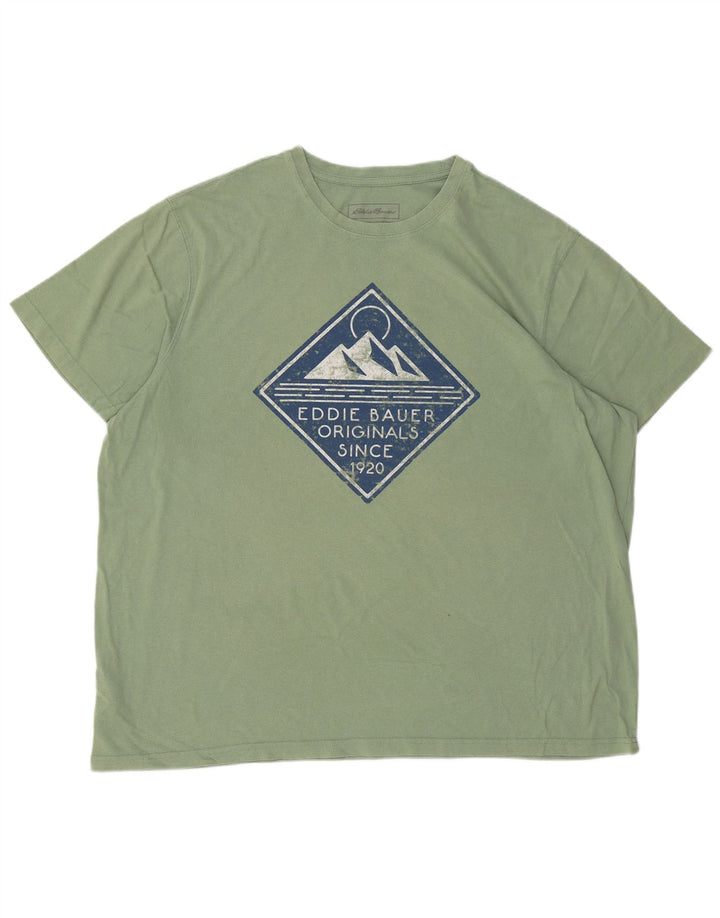 EDDIE BAUER Camiseta gráfica masculina Top 2XL algodão verde