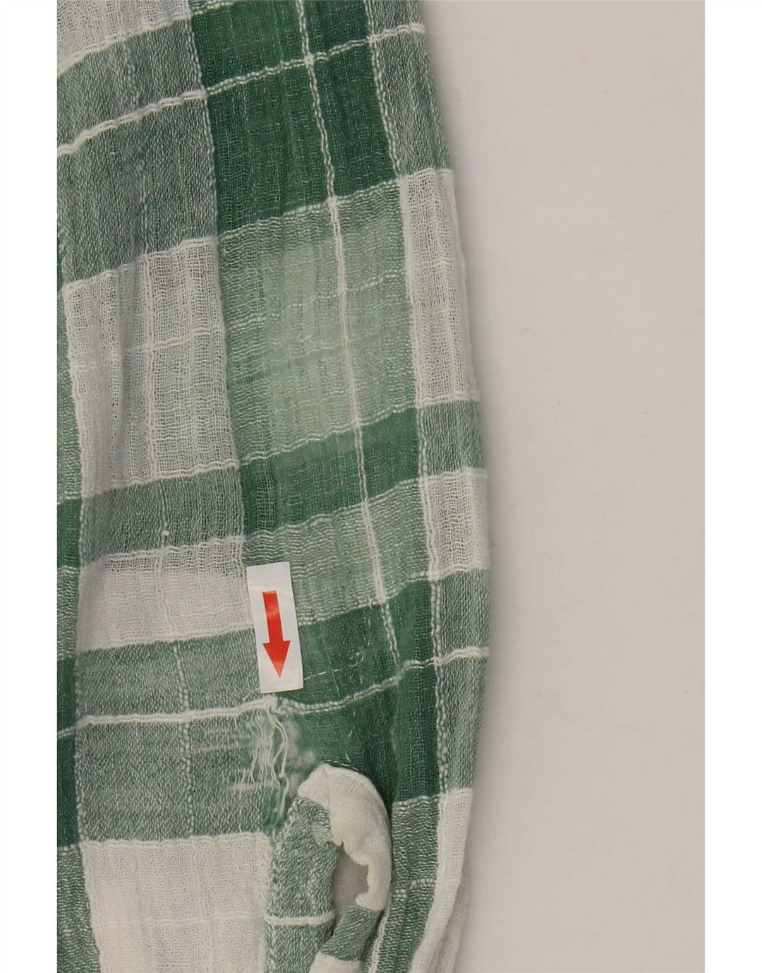 Camisa feminina vintage Reino Unido 14 algodão xadrez verde médio
