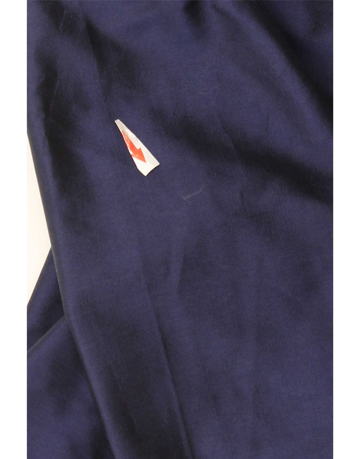 Blusa feminina vintage UK 14 seda azul marinho médio