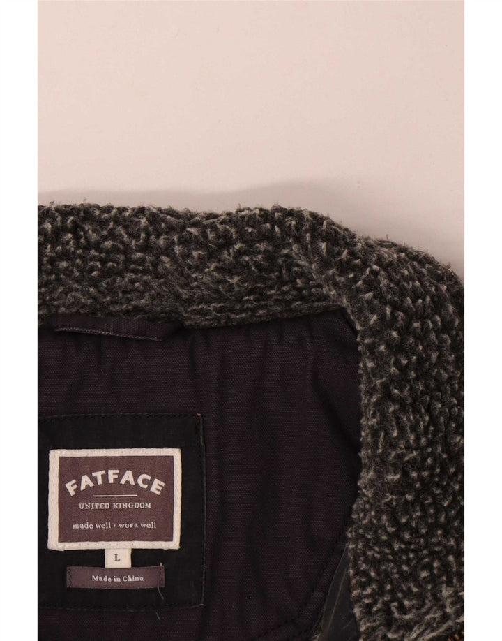 Colete acolchoado masculino Fat Face UK 40 algodão cinza grande