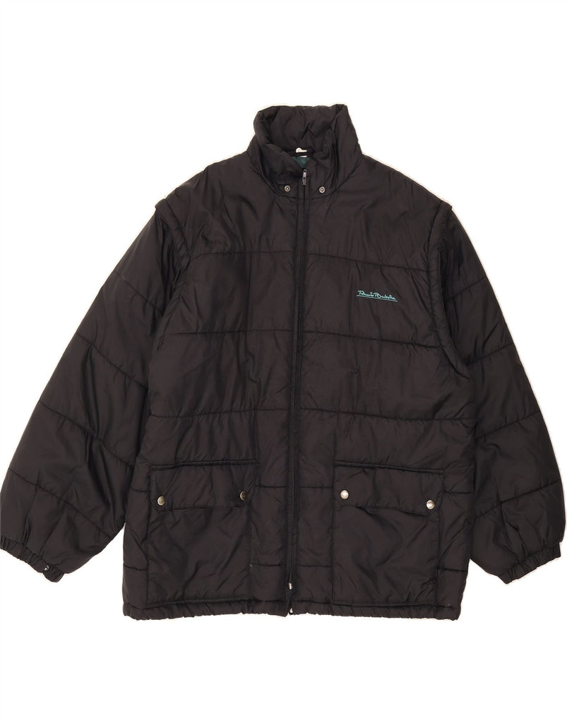 RENATO BALESTRA Mens Padded Jacket UK 42 XL Black Polyester Vintage Renato Balestra and Second-Hand Renato Balestra from Messina Hembry 