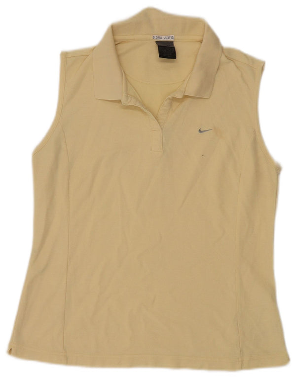 Nike Womens Sleeveless Polo shirt UK 14/16 Large Yellow