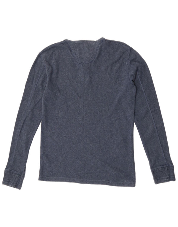 Superdry Mens Top Manga Longa Médio Algodão Azul