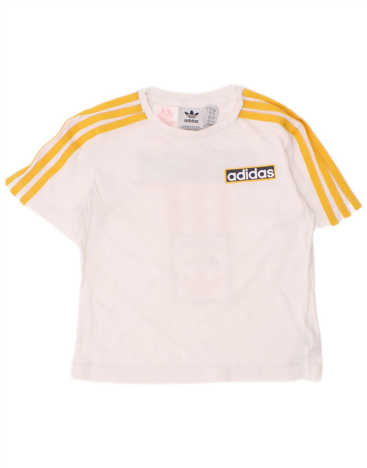 Camiseta Adidas Meninos Graphic Top 3-4 Anos Algodão Branco