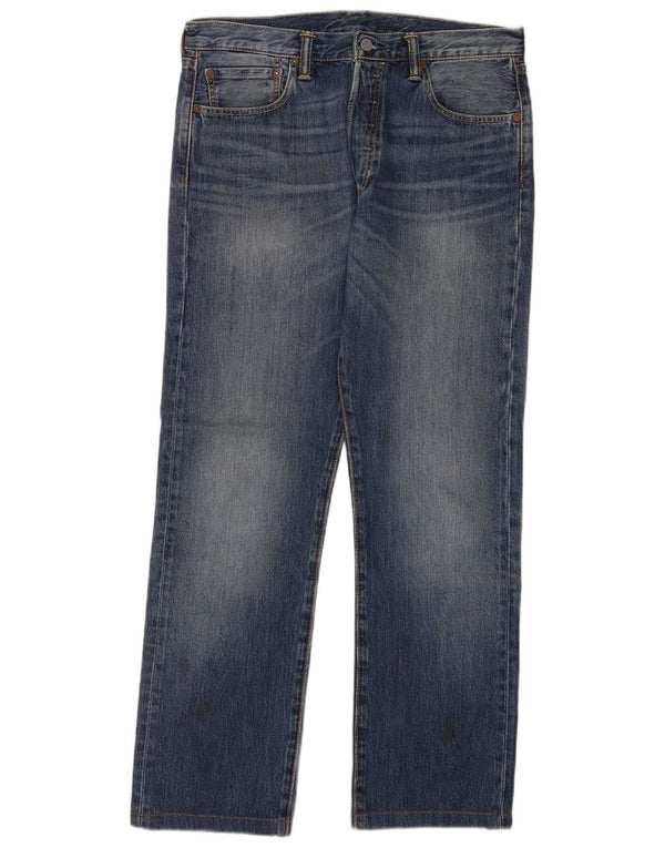 Levi's Masculino 501 Straight Jeans W33 L30 Azul Algodão