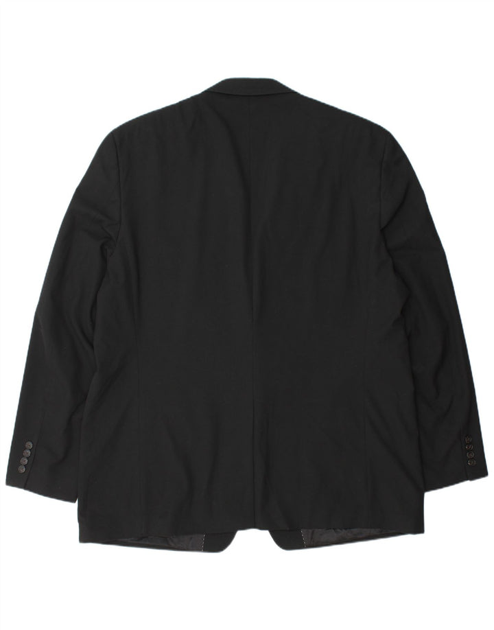 Jaqueta blazer longa masculina CHAPS com 2 botões UK 48 4XL poliéster preto