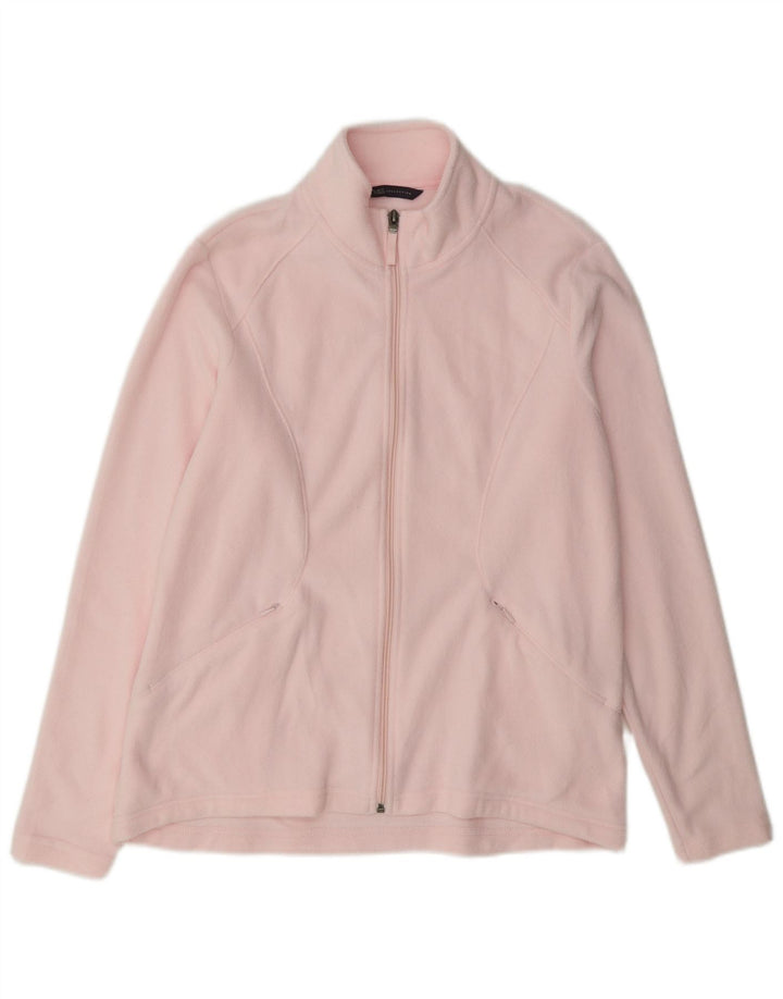 Jaqueta de lã feminina Marks & Spencer Reino Unido 14 grande poliéster rosa