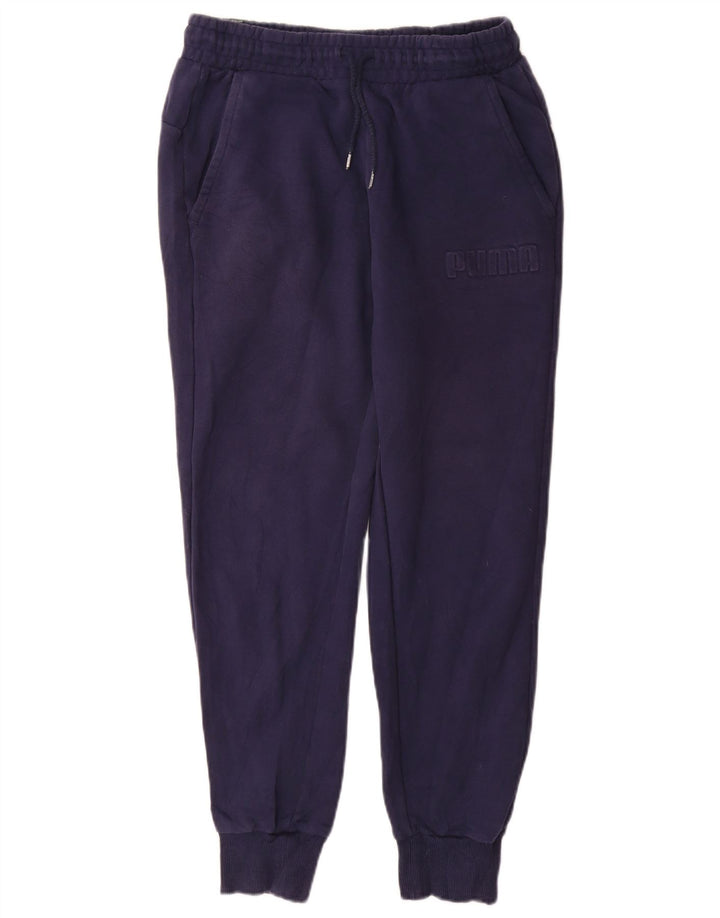 Calça de treino masculina PUMA joggers pequeno algodão azul marinho