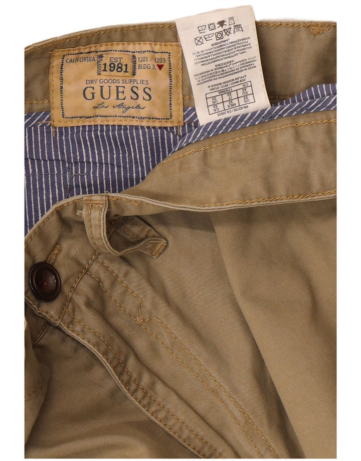 Guess Mens Chino Shorts W33 Algodão Bege Médio