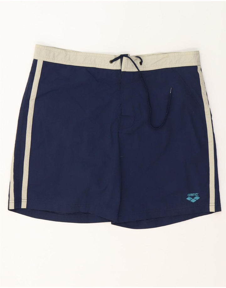Shorts de natação masculino Arena grande poliéster Colourblock azul marinho