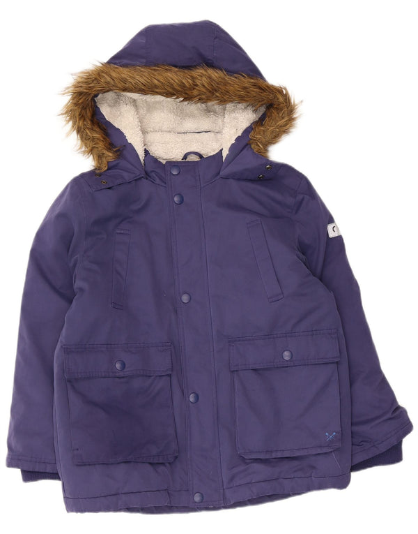 Jaqueta Sherpa Parka com capuz para meninos com roupas de tripulação 11-12 anos de poliéster azul