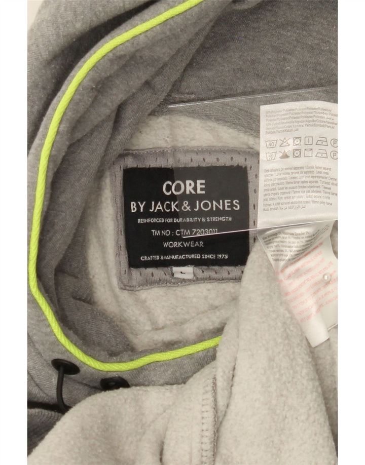 JACK & JONES Mens Hoodie Jumper Large Grey Colourblock Cotton Vintage Jack & Jones and Second-Hand Jack & Jones from Messina Hembry 