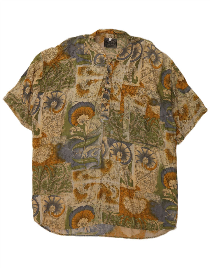 Pulôver masculino vintage camisa IT 52 grandes retalhos multicoloridos