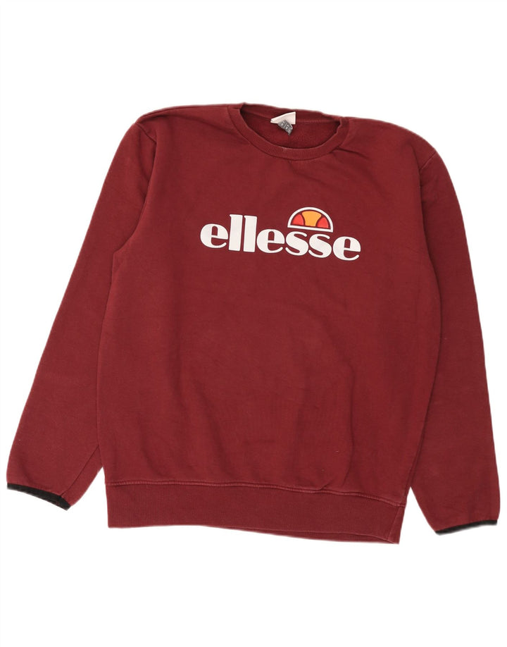 Ellesse moletom masculino gráfico jumper pequeno algodão borgonha