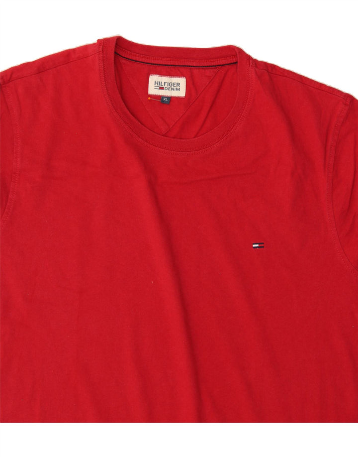 TOMMY HILFIGER Mens T-Shirt Top XL Red Cotton Vintage Tommy Hilfiger and Second-Hand Tommy Hilfiger from Messina Hembry 