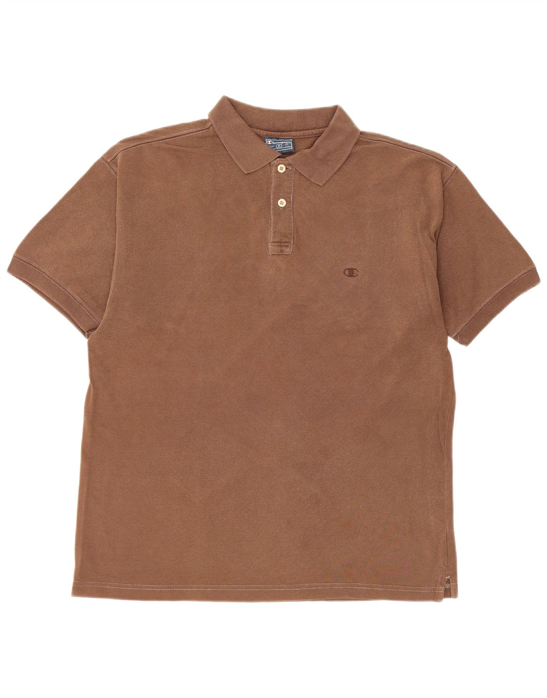 Camisa polo masculina CHAMPION pequena de algodão marrom