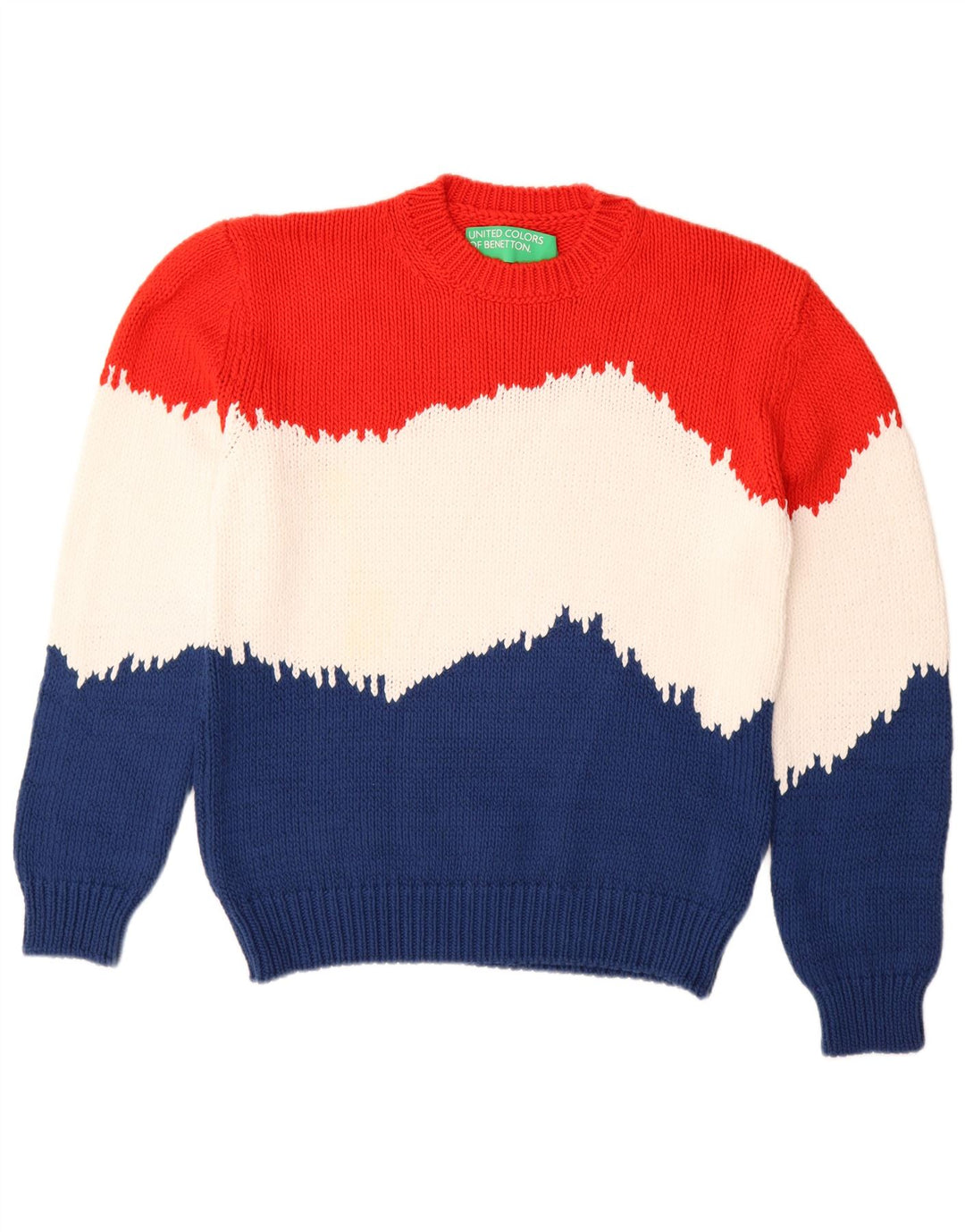 Suéter feminino com gola redonda BENETTON Reino Unido 14 médio multicolorido