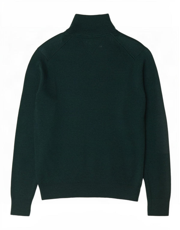 Suéter masculino Tommy Hilfiger com zíper e gola 2XL lã de cordeiro verde
