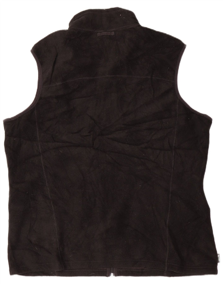 Colete masculino de lã com forro alto EDDIE BAUER UK 42 XL poliéster preto