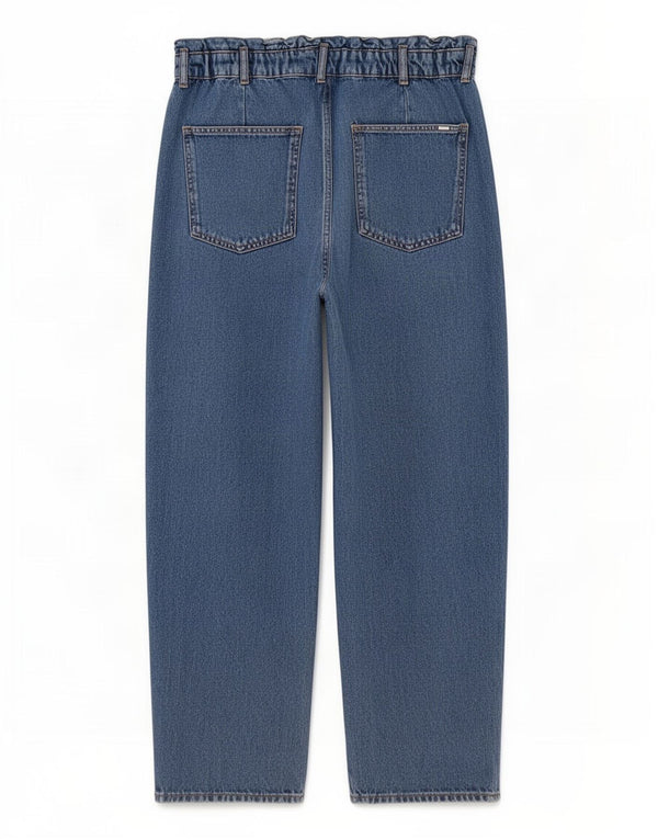 Calça jeans feminina Zara com cintura alta e cintura alta EU 44 XL W34 L24 azul algodão