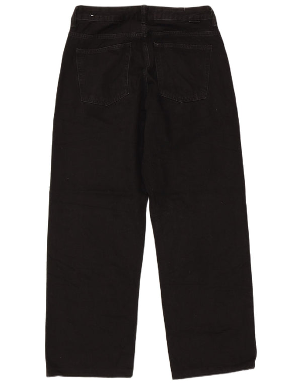 Zara Mens Loose Jeans EU 38 Pequeno W30 L30 Algodão Preto