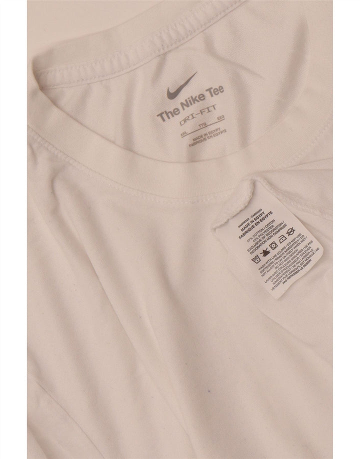 Camiseta masculina NIKE Dri Fit Top 2XL de algodão branco