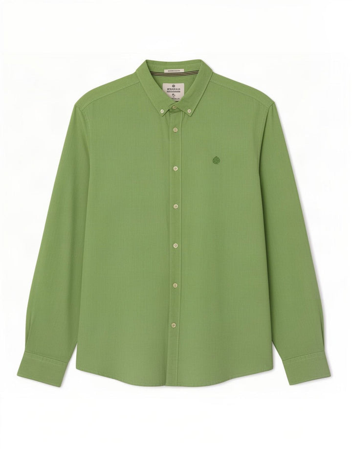 Camisa masculina de ajuste regular Springfield XL algodão verde
