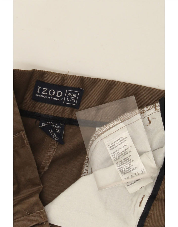 Calça Chino Masculina Reta IZOD W36 L29 Algodão Bege
