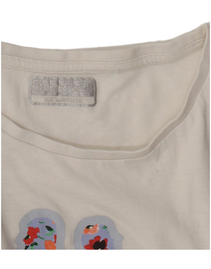 Camiseta feminina gráfica Kappa UK 20 2XL branca