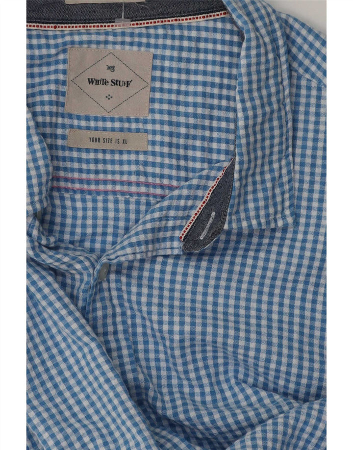 Camisa masculina de manga curta White Stuff XL azul guingão