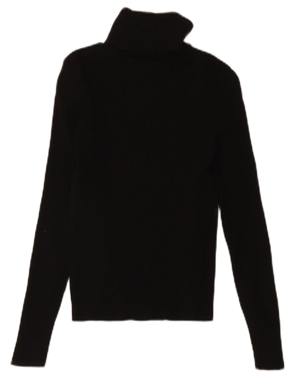Zara Suéter feminino com gola redonda e gola redonda, Reino Unido 8, pequeno, preto, poliamida