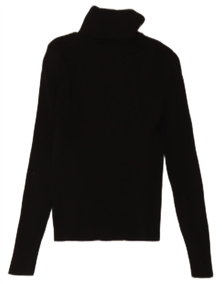 Zara Suéter feminino com gola redonda e gola redonda, Reino Unido 8, pequeno, preto, poliamida