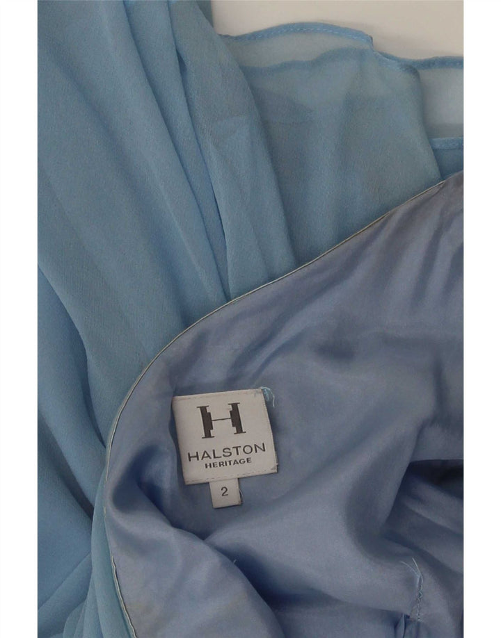 Saia assimétrica feminina vintage W30 azul médio