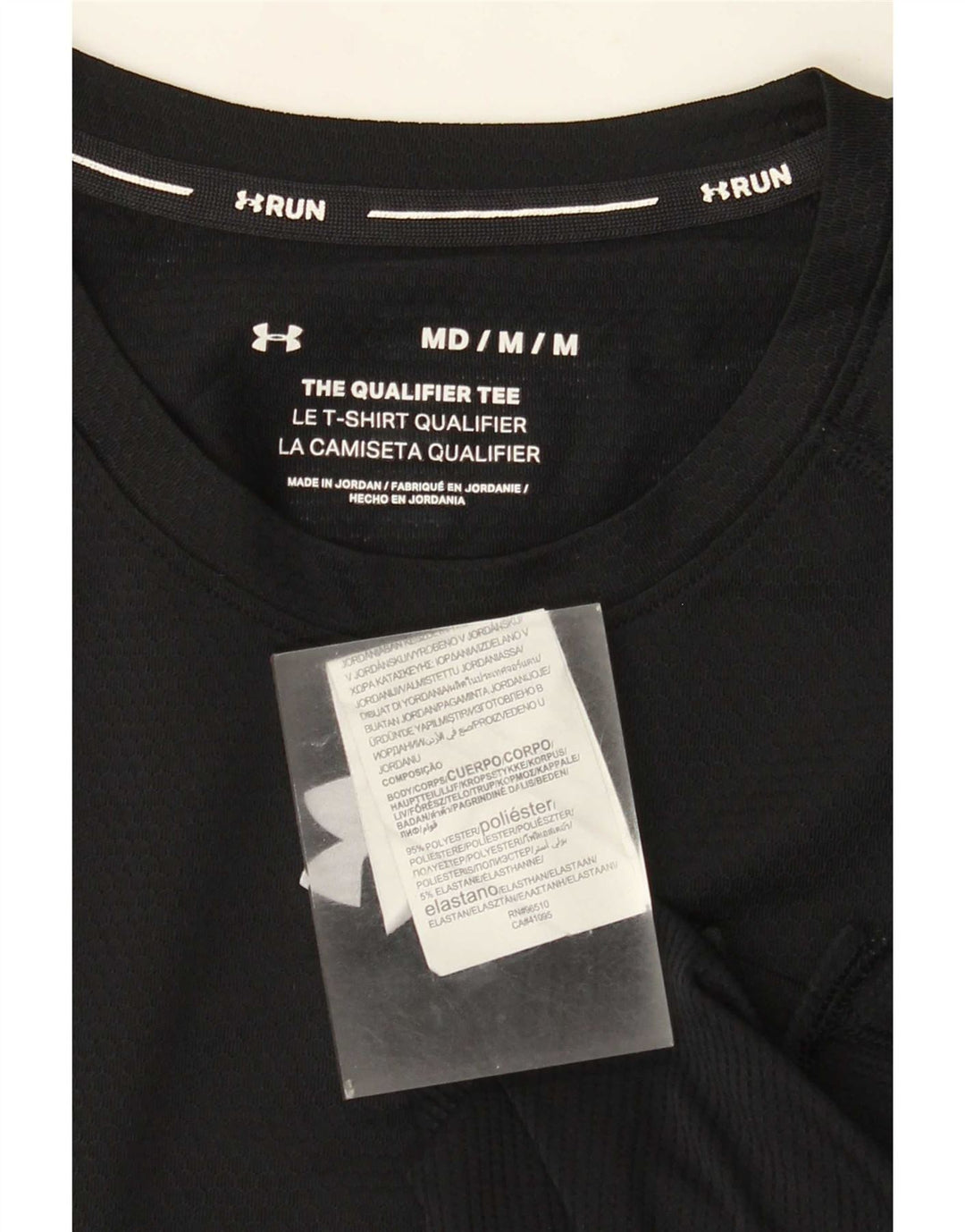Under Armour Mens Camiseta Top Médio Poliéster Preto
