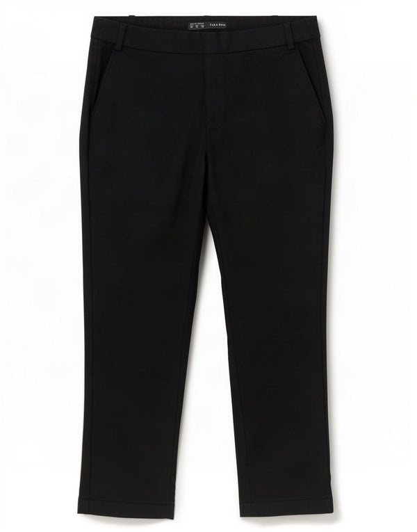 Calça feminina reta cortada Zara EU 40 médio W30 L25 preta