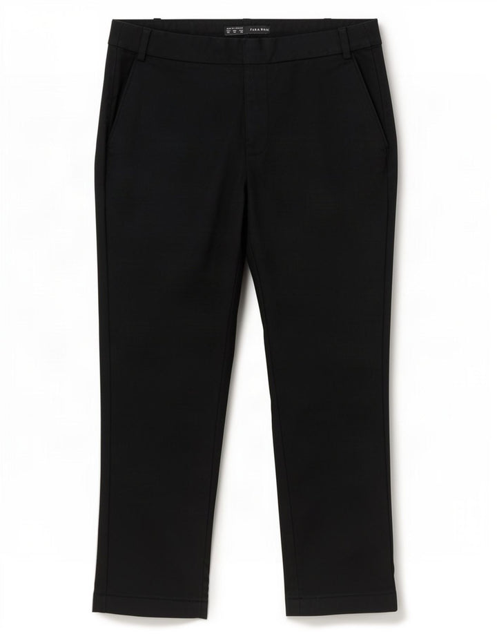 Calça feminina reta cortada Zara EU 40 médio W30 L25 preta